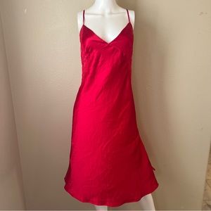 Victoria’s Secret satin red midi slip dress size L